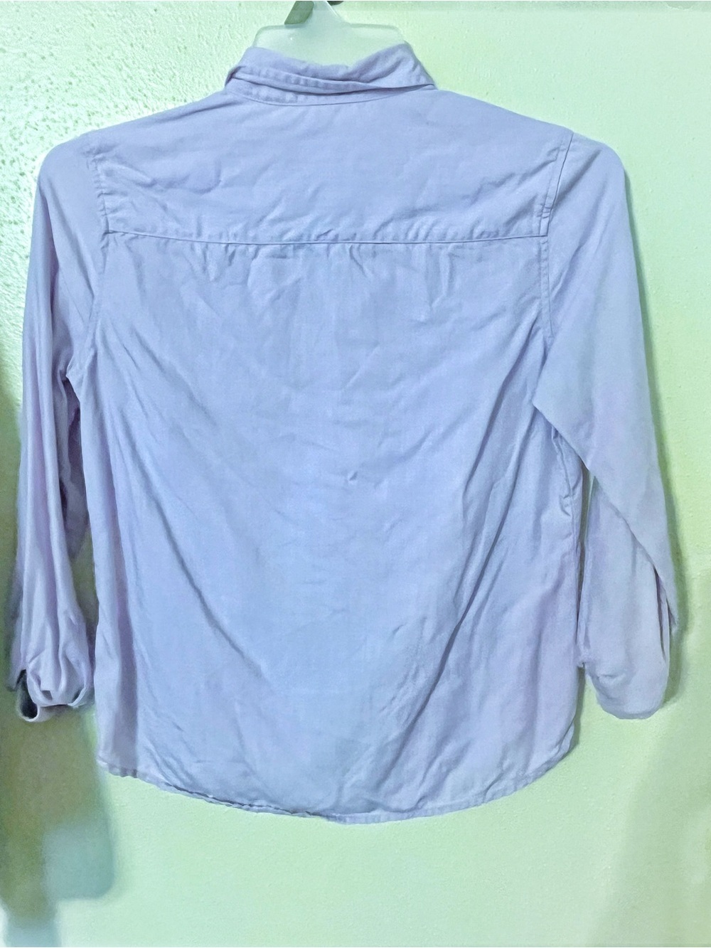 American Eagle Lavender Lyocell Button Down Shirt Top EUC Long Sleeve 19โ p2p - Picture 5 of 6